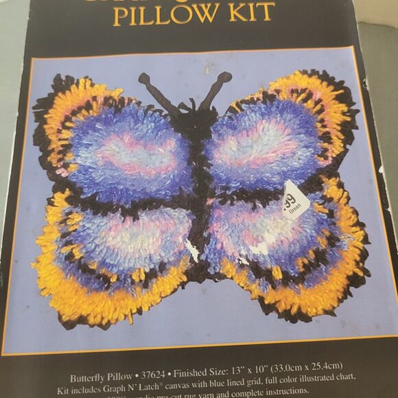 NEW Graph N latch Pillow Kit Butterfly craft hobby kids fun homeschool 13X10 rug - Picture 9 of 9